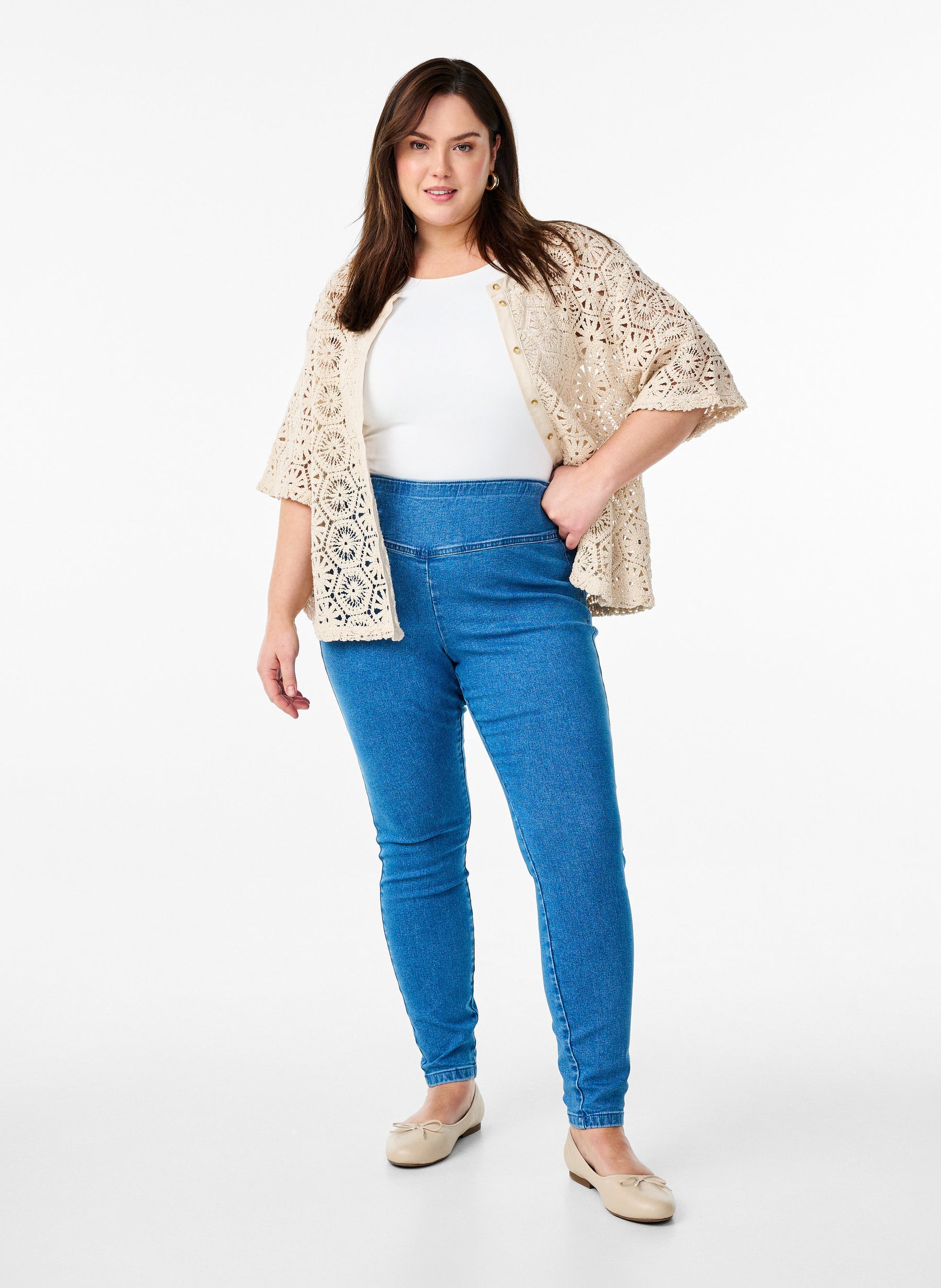 Zizzi Alma Jeggings in Light Blue