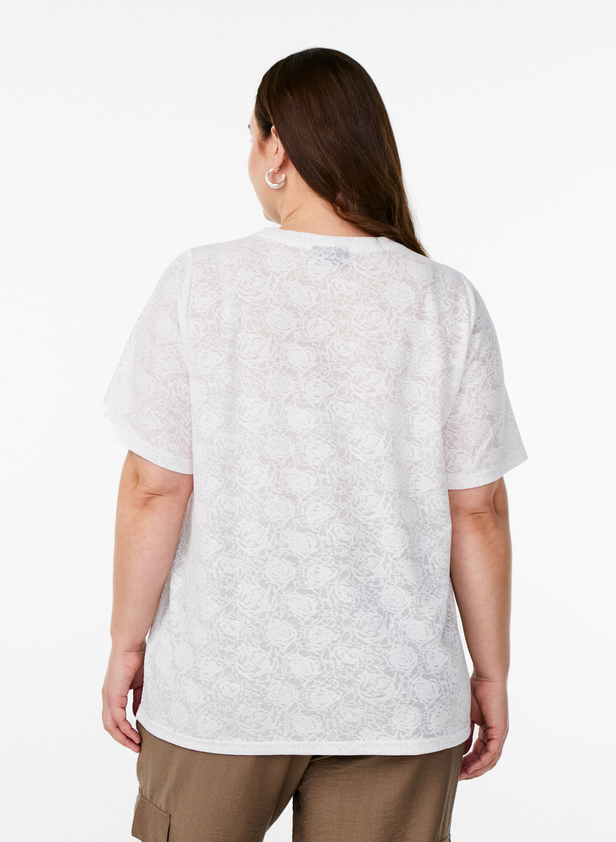 Zizzi Amol Lace T-shirt in White
