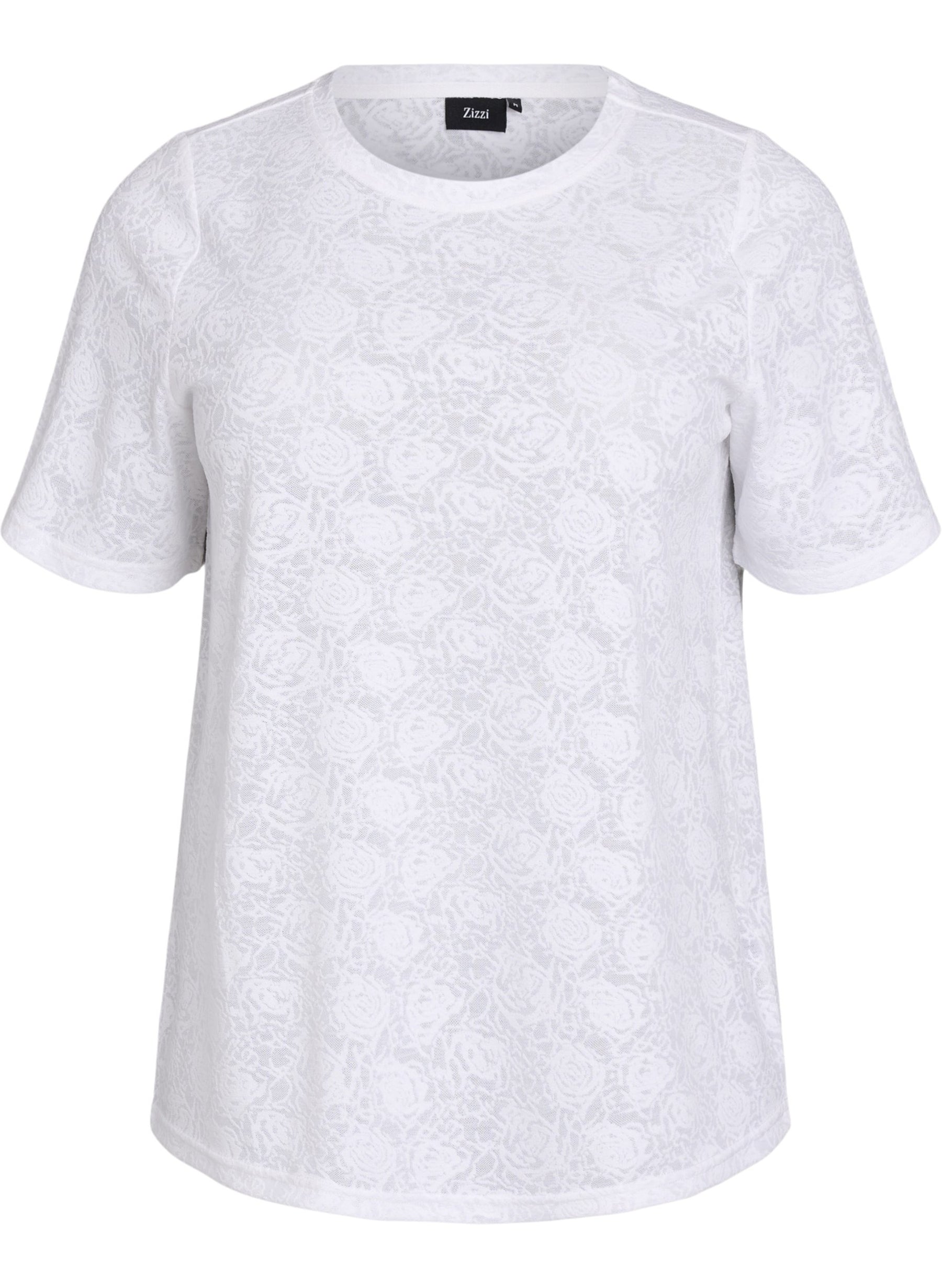 Zizzi Amol Lace T-shirt in White