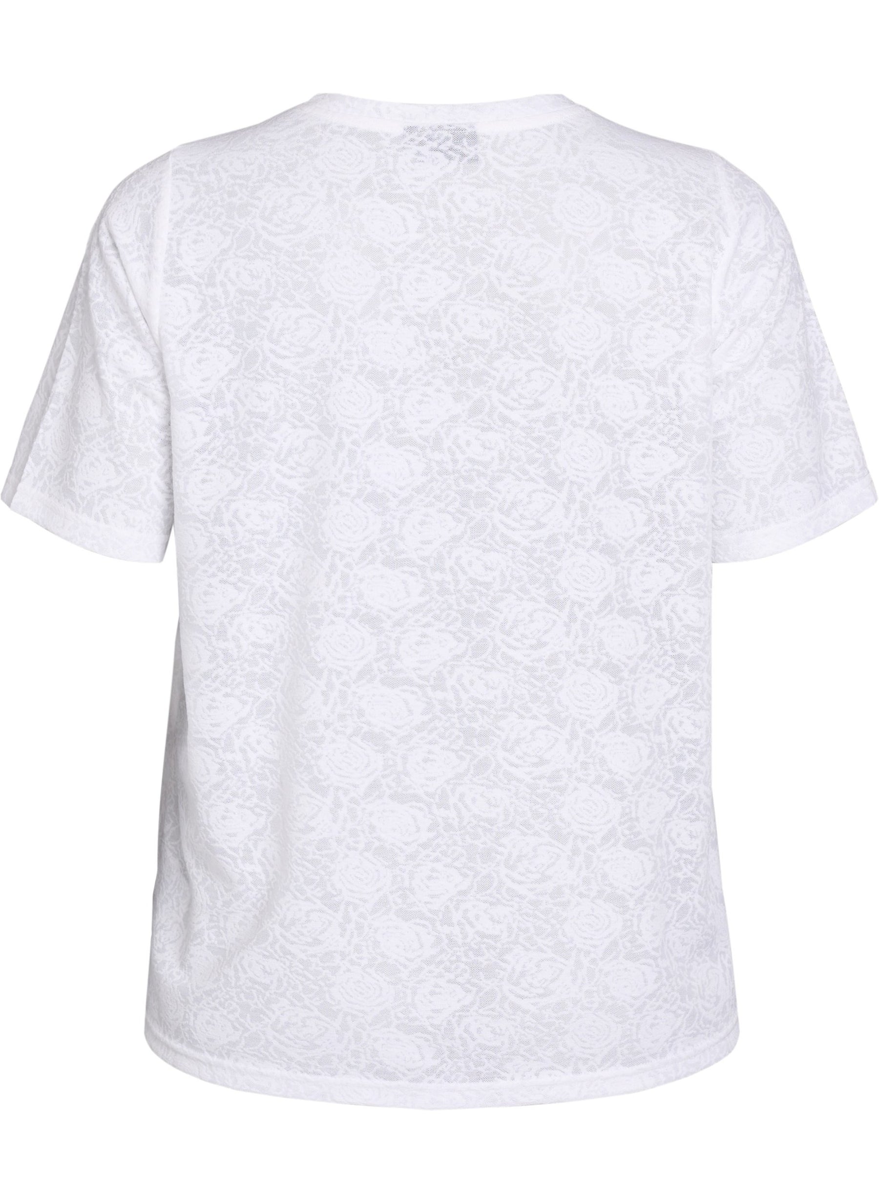 Zizzi Amol Lace T-shirt in White