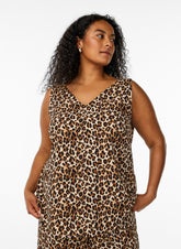 Zizzi Anni Sleeveless Top in Leopard