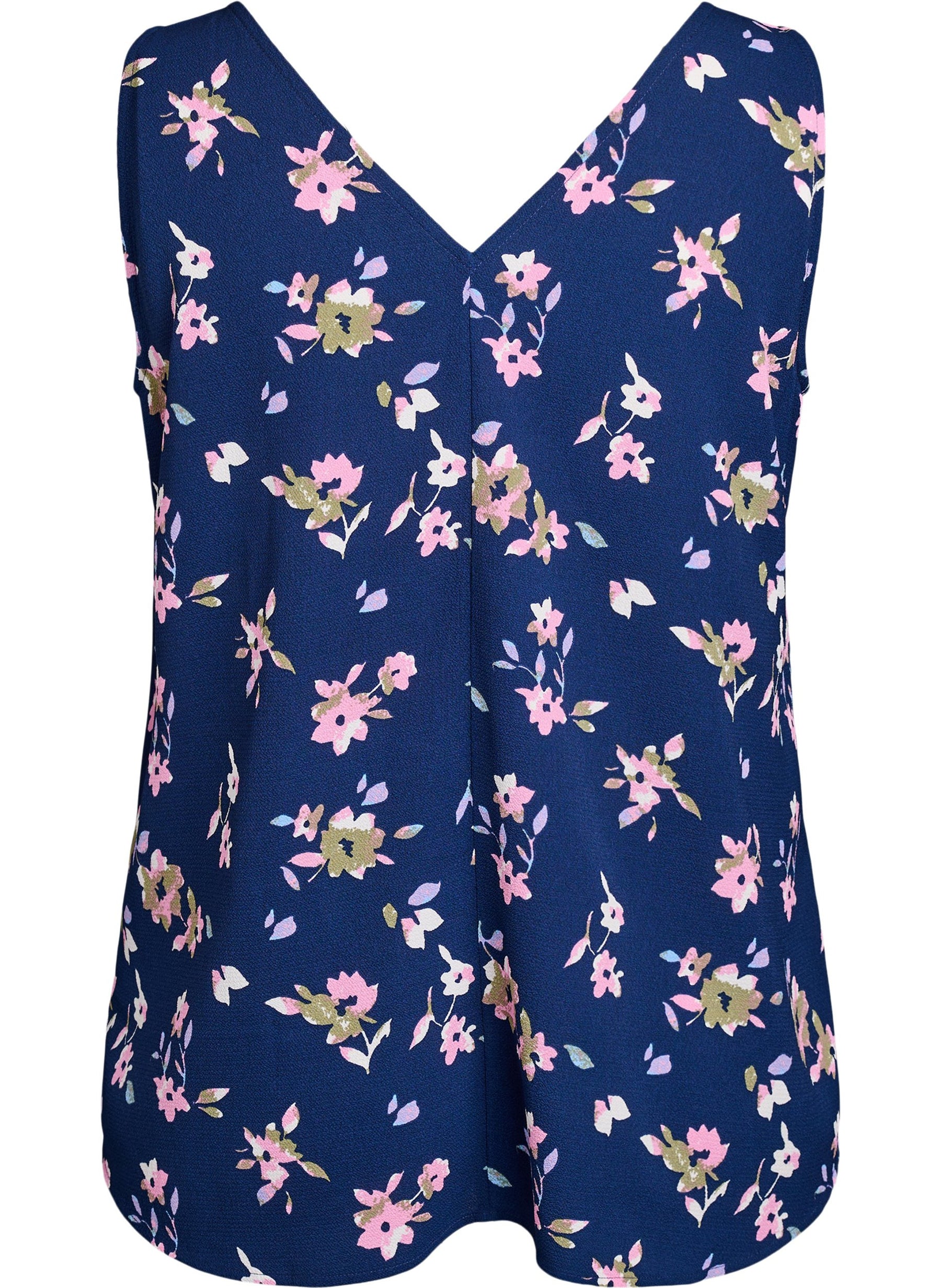 Zizzi Anni Sleeveless Top in Navy