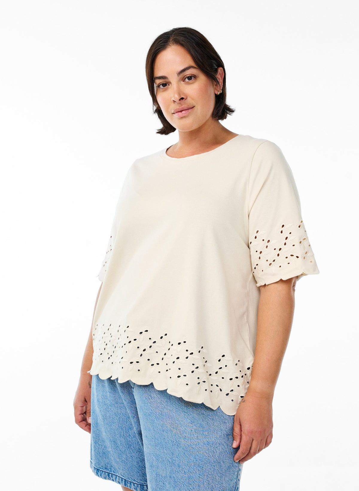 Zizzi Anni T-Shirt in Beige
