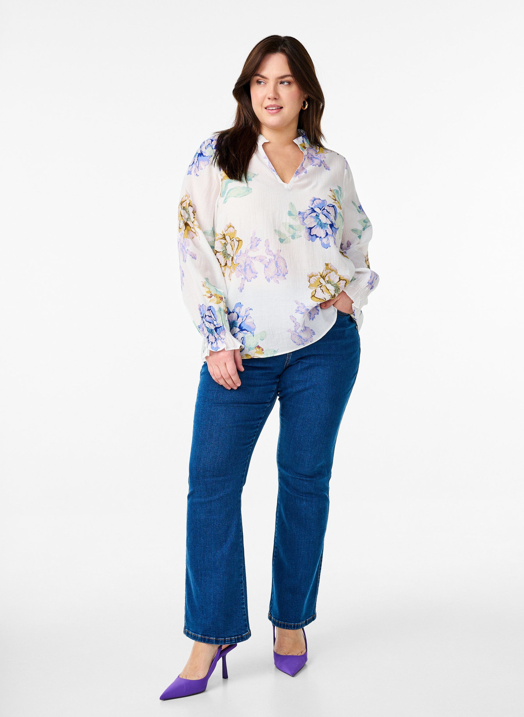 Zizzi Aura Blouse in White