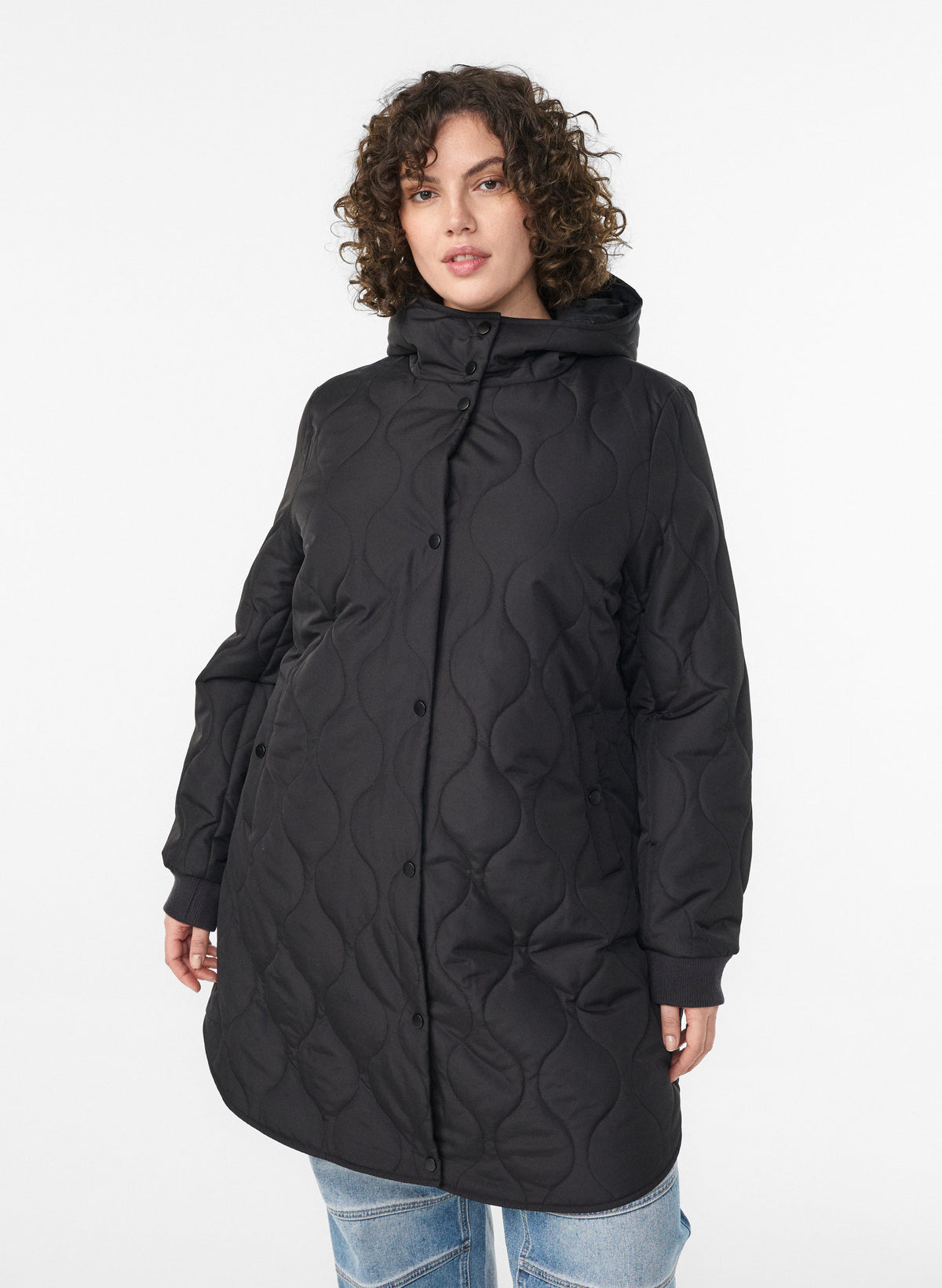 Zizzi Bibi Coat in Black