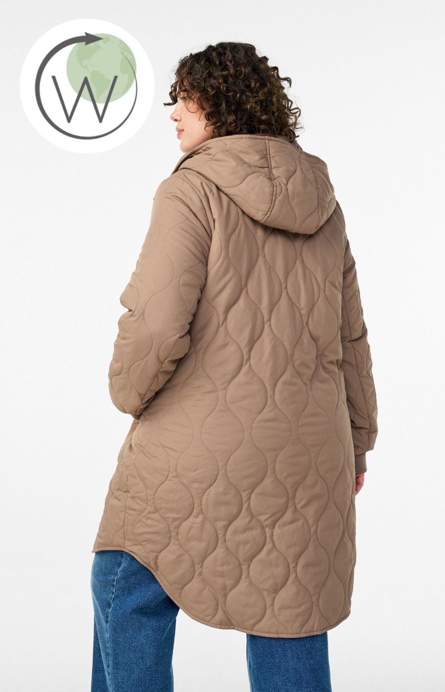 Zizzi Bibi Coat in Taupe