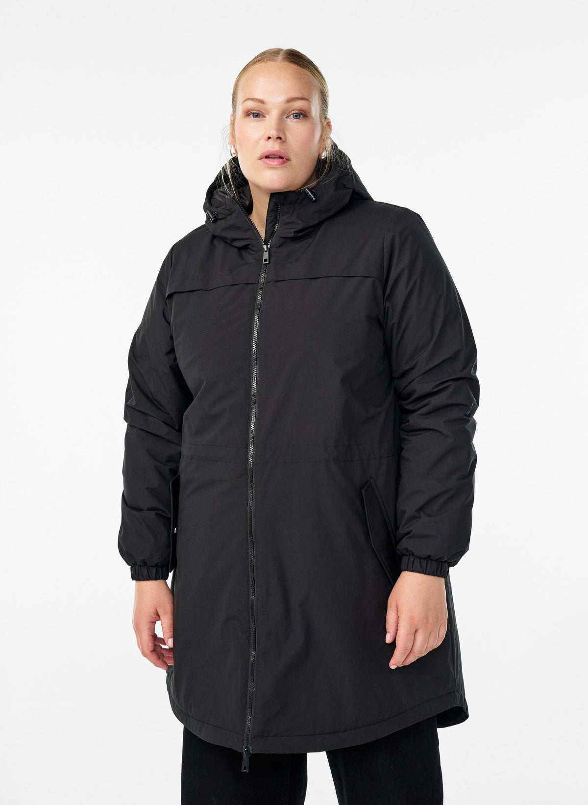 Zizzi Cam Coat in Black