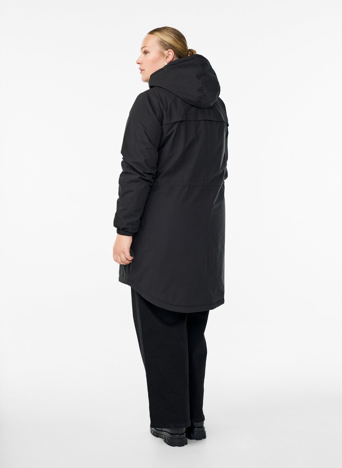 Zizzi Cam Coat in Black