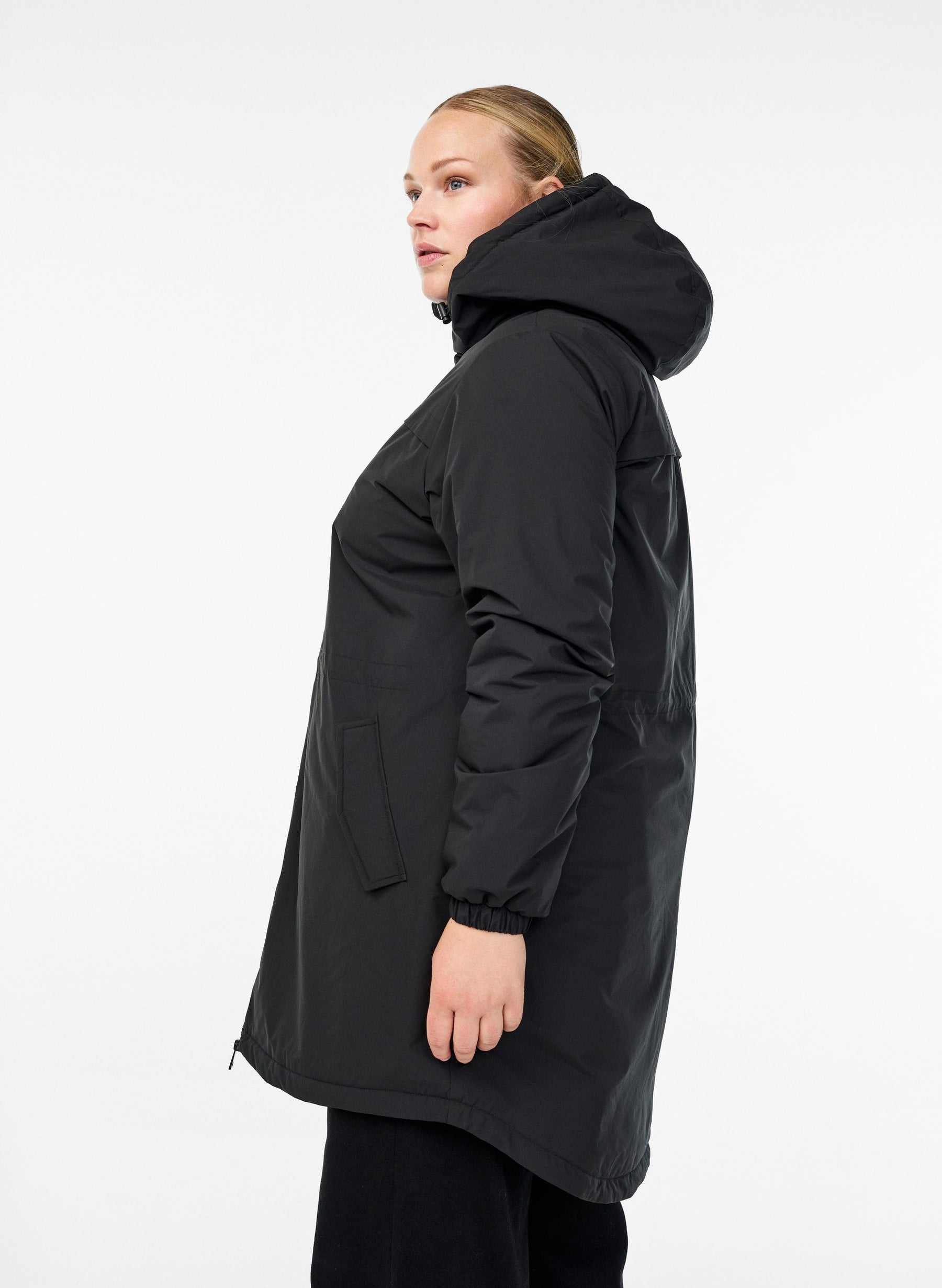 Zizzi Cam Coat in Black