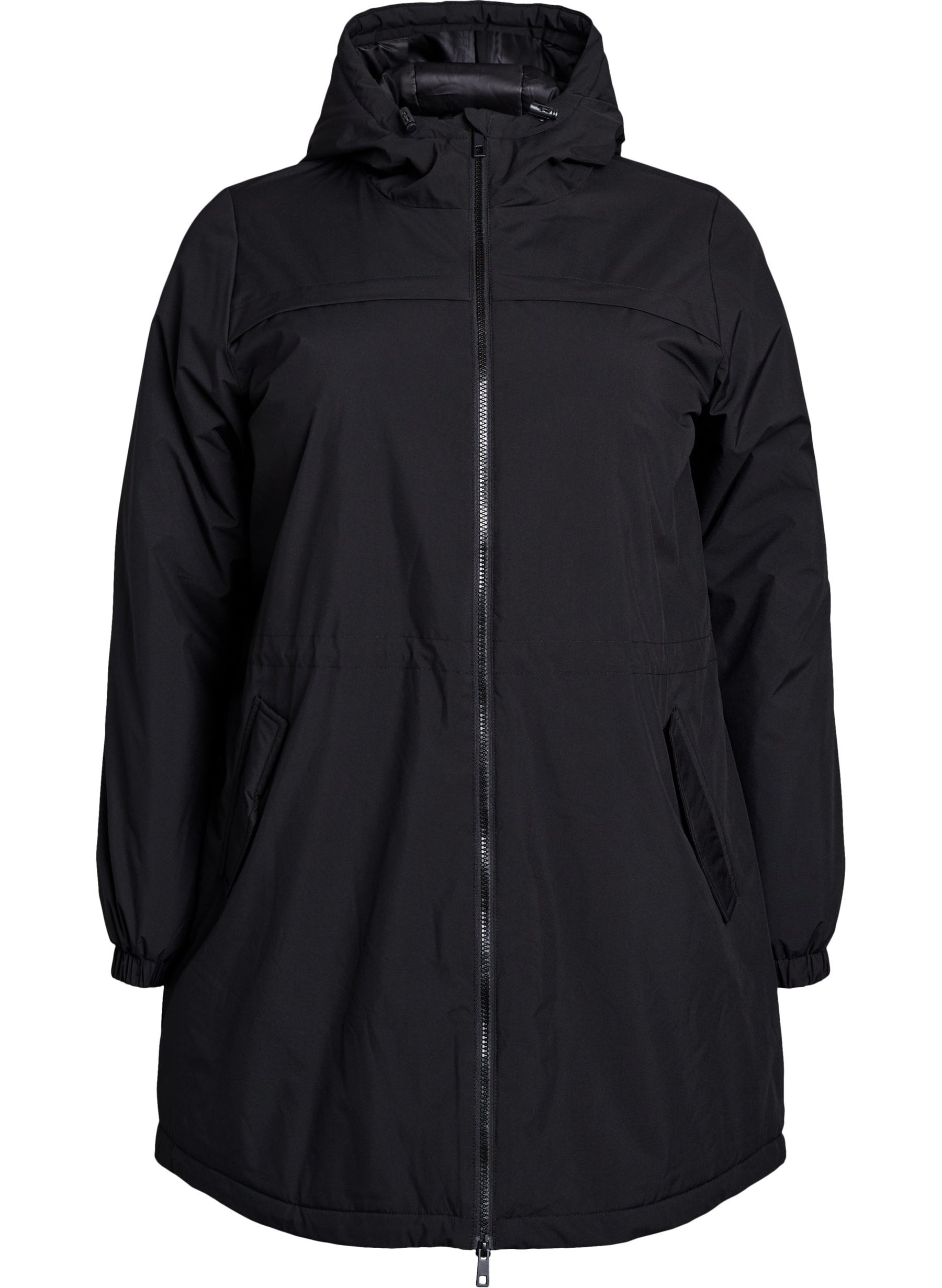 Zizzi Cam Coat in Black