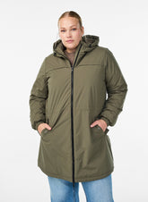 Zizzi Cam Coat in Khaki