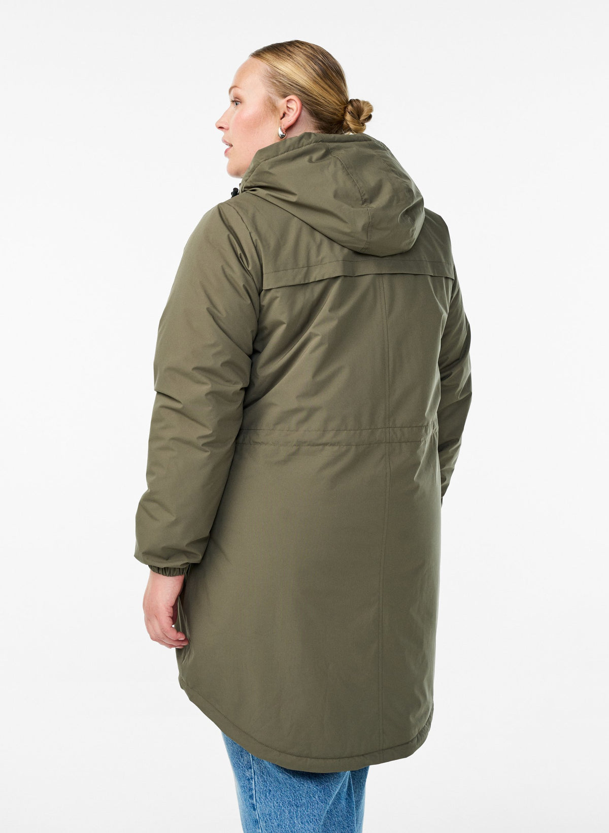 Zizzi Cam Coat in Khaki