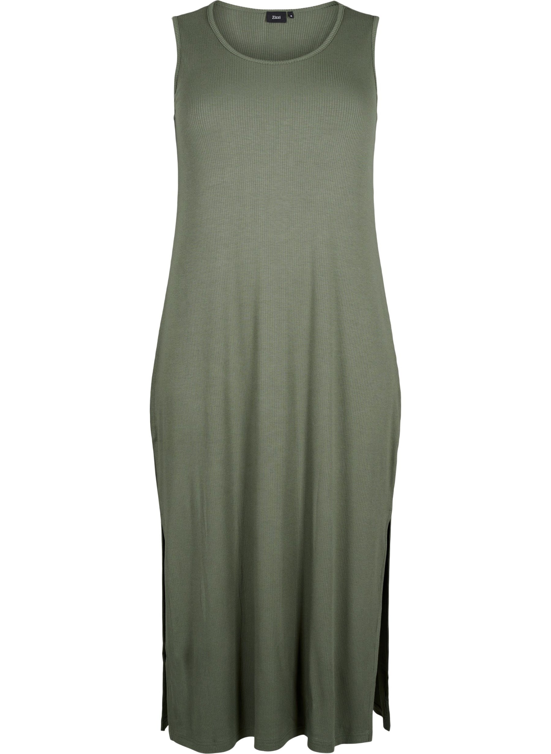 Zizzi Carly Dress in Khaki