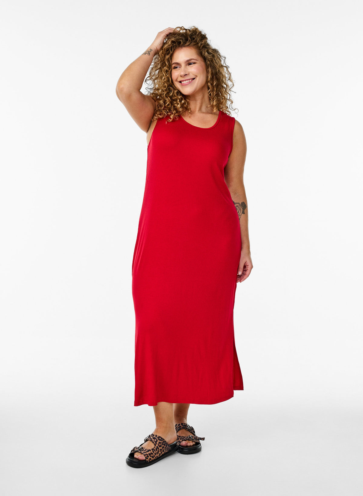 Zizzi Carly Dress in Red