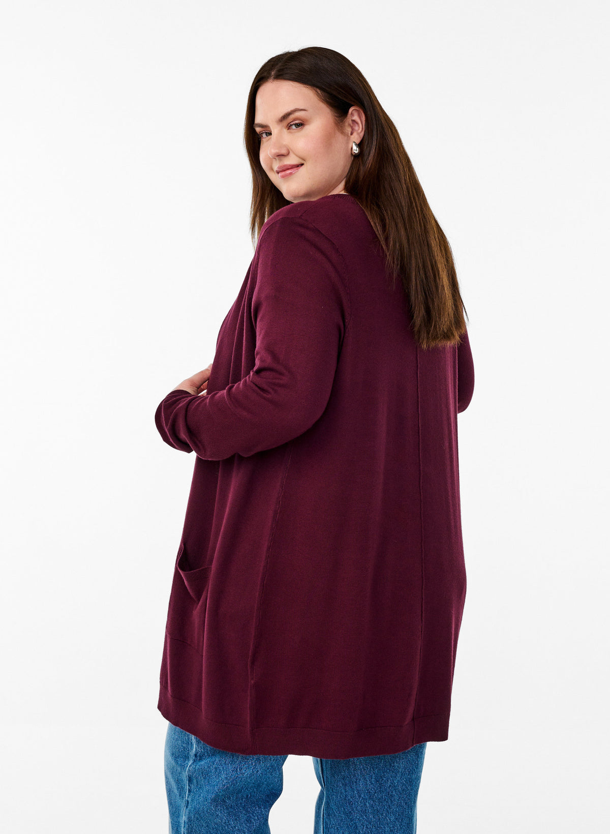 Zizzi Carrie Cardigan in Wine