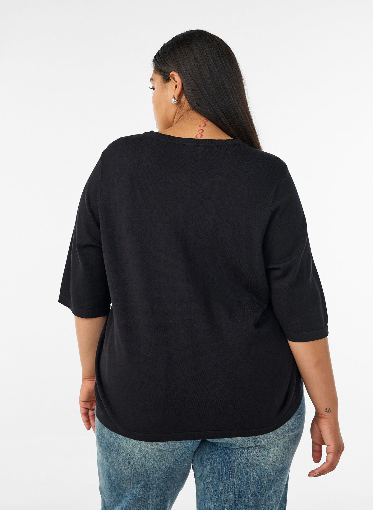 Zizzi Carrie Short Sleeve Cardigan in Black