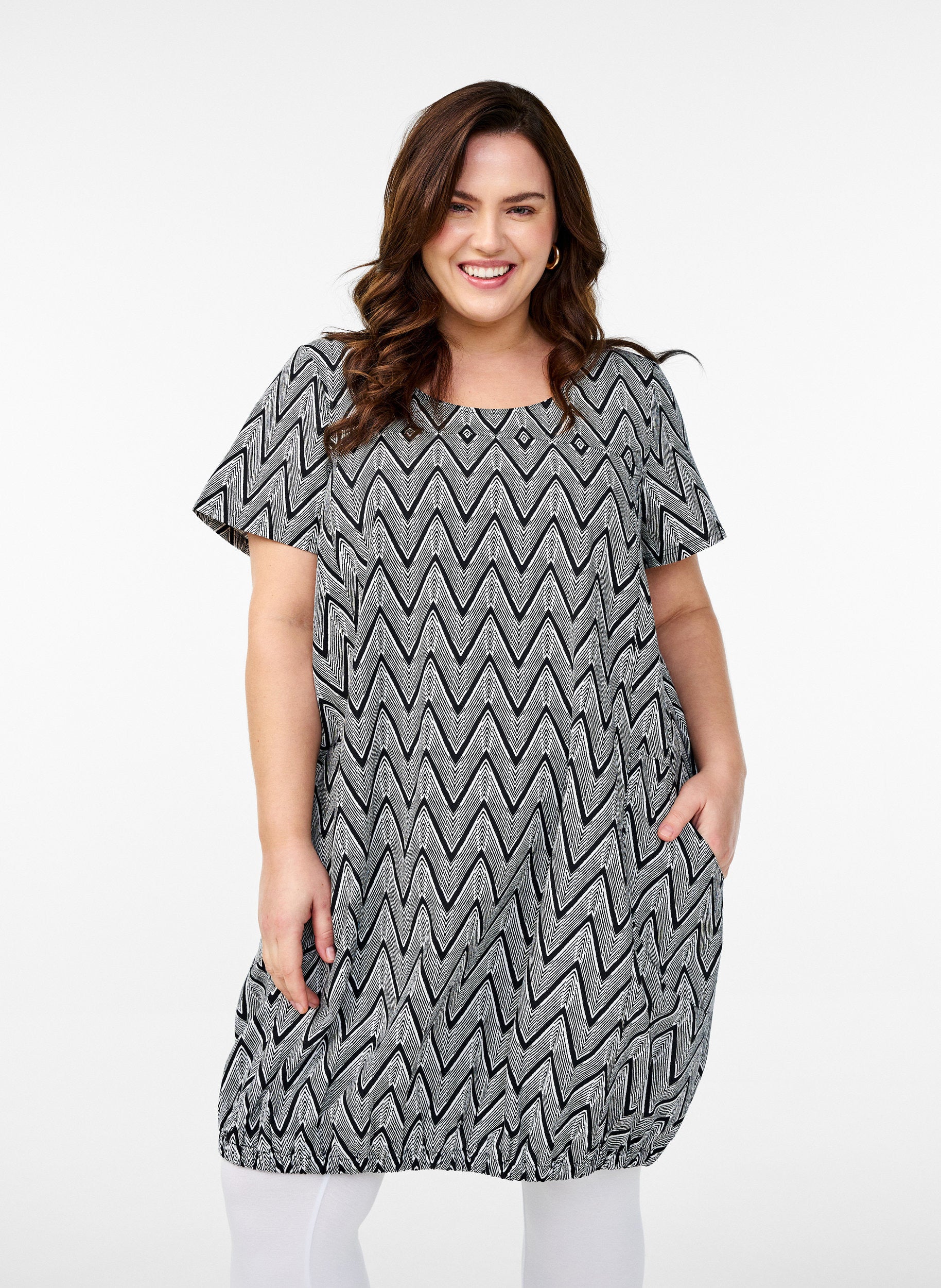 Lenzie zipper Bubble Sleeves Dress
