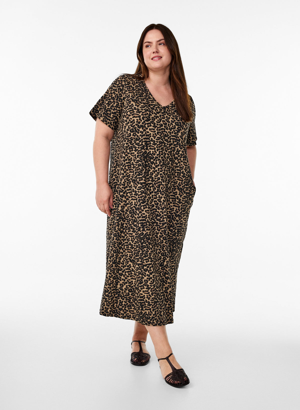 Zizzi Dorit Dress in Leopard