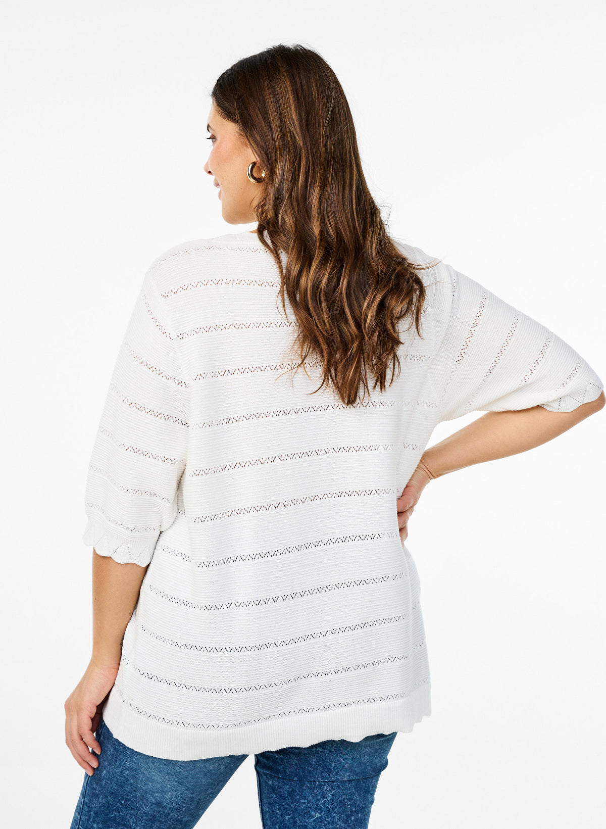 Zizzi Elsa Knit in White