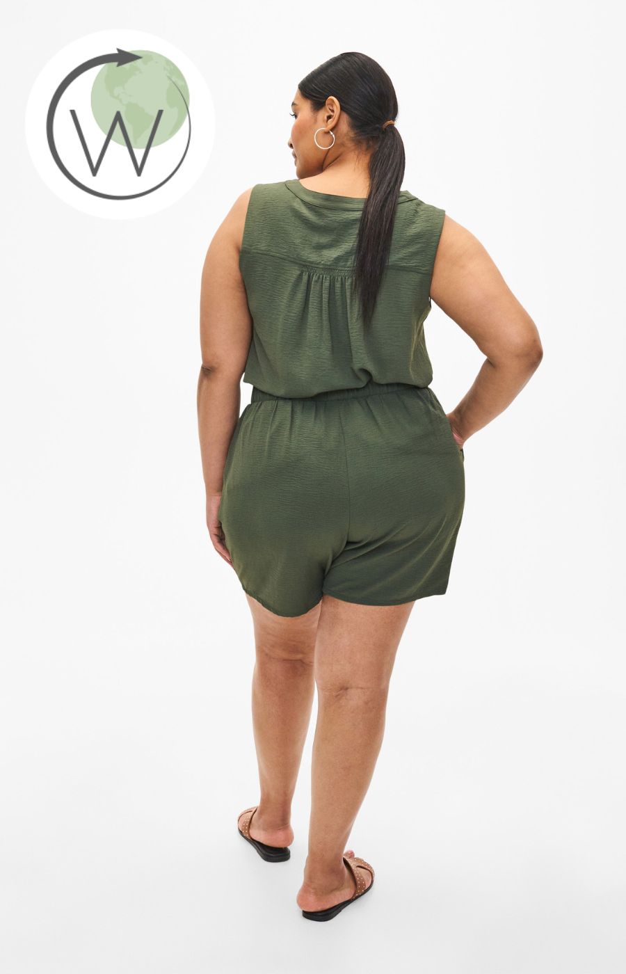 Zizzi Fikka Shorts in Khaki