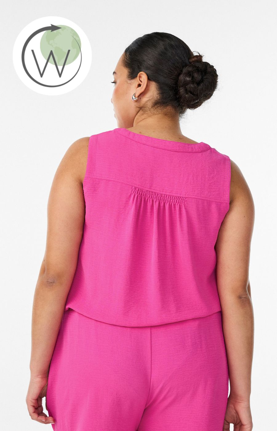 Zizzi Fikka Sleeveless Top in Raspberry Rose