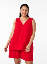 Zizzi Fikka Sleeveless Top in Red