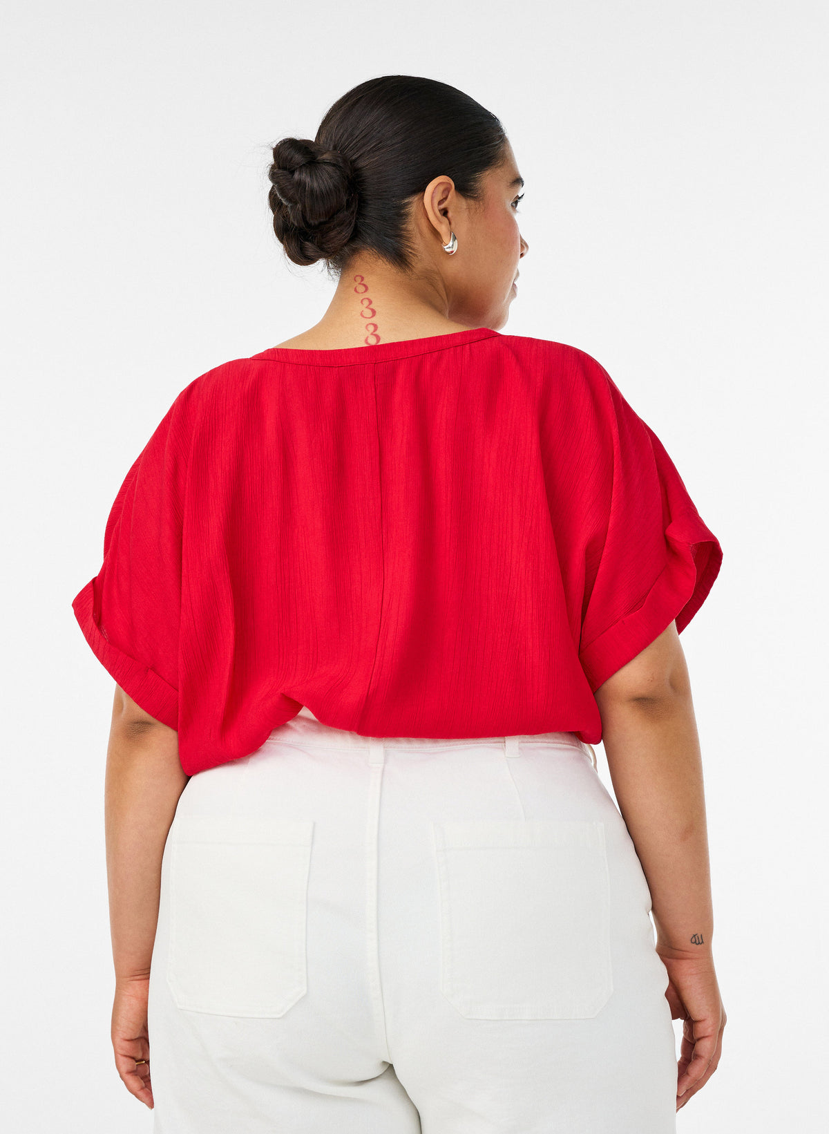 Zizzi Gippi Top in Lipstick Red