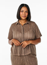 Zizzi Jady Shirt in Brown