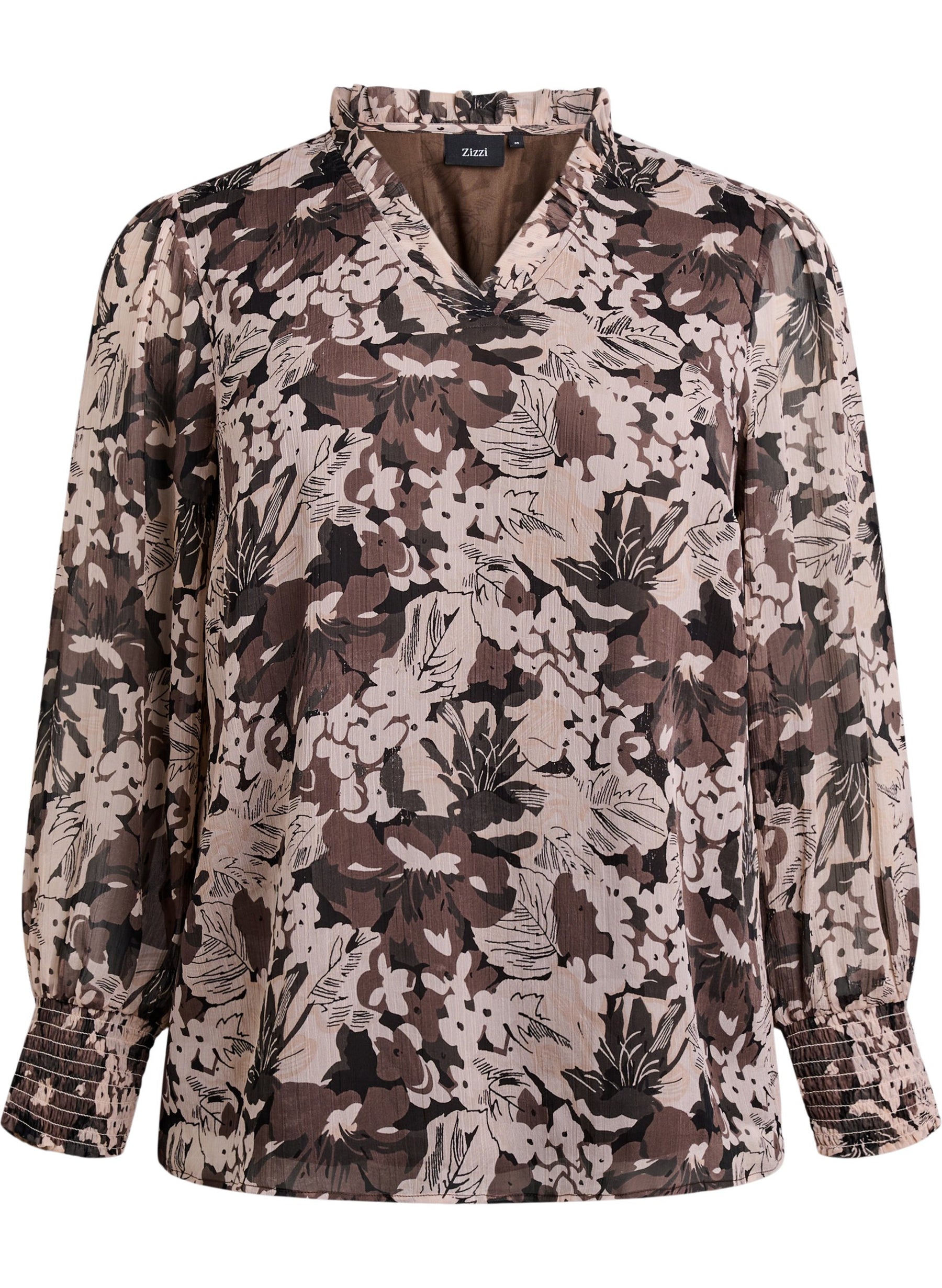 Zizzi Karina Blouse in Brown