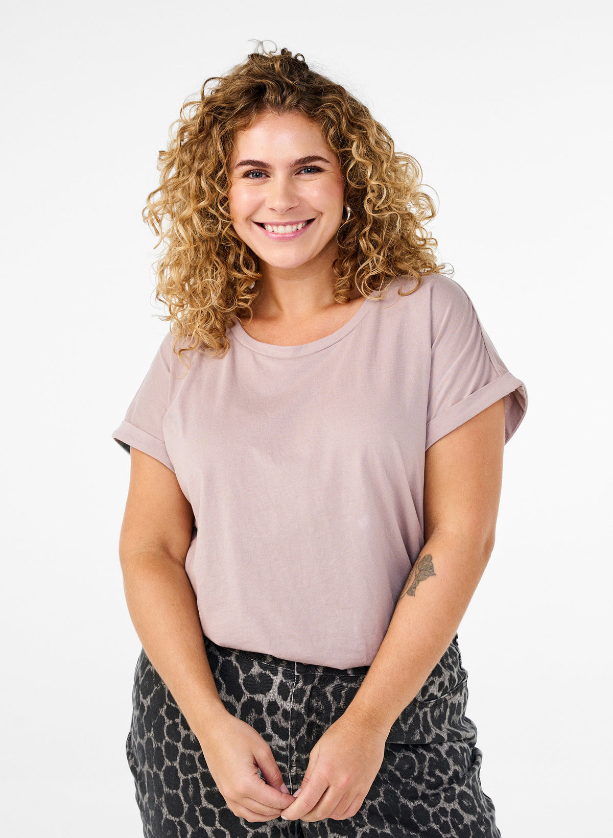 Zizzi Katja T-Shirt in Taupe