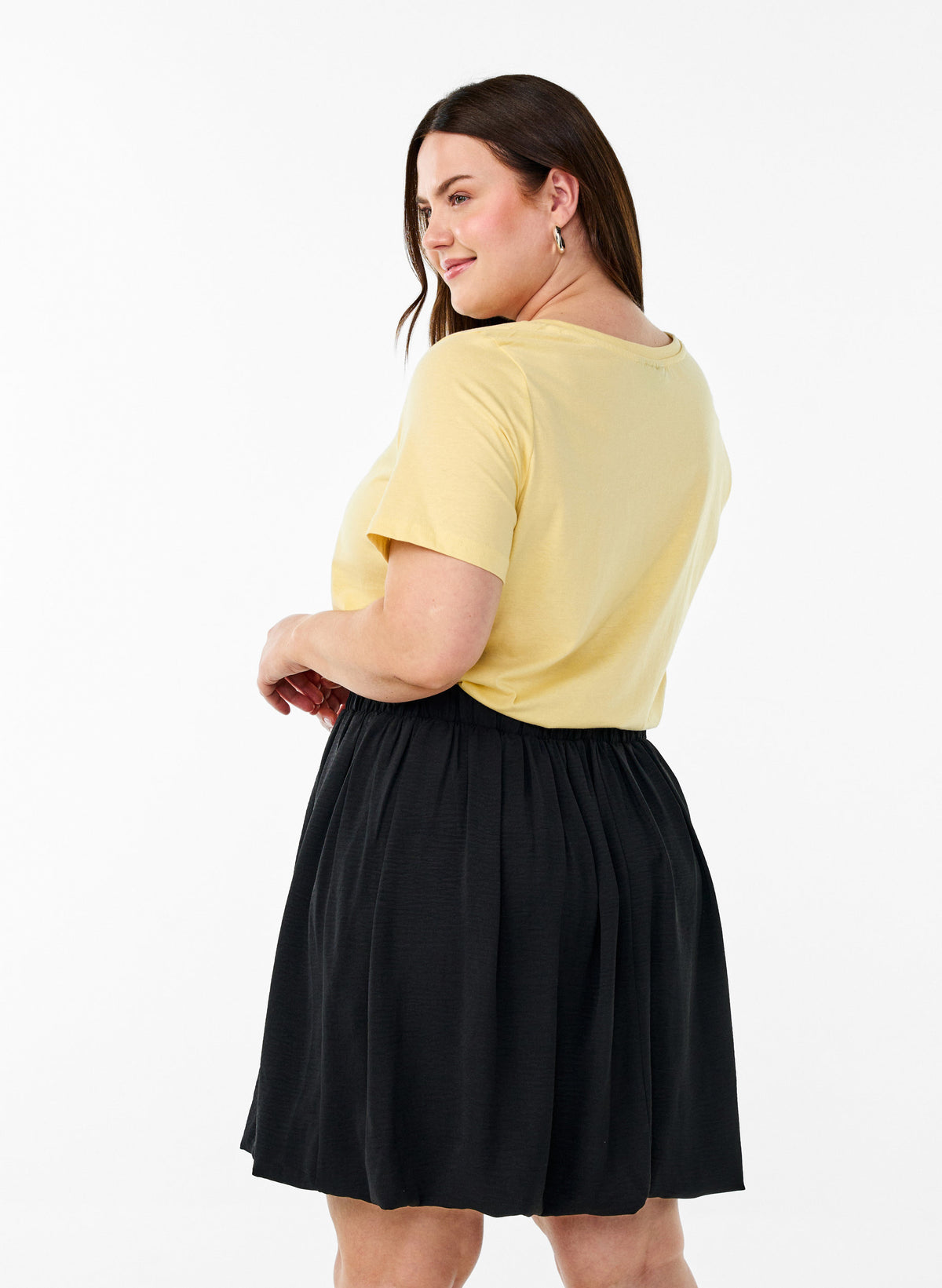 Zizzi Katja V-Neck T-Shirt in Sunlight