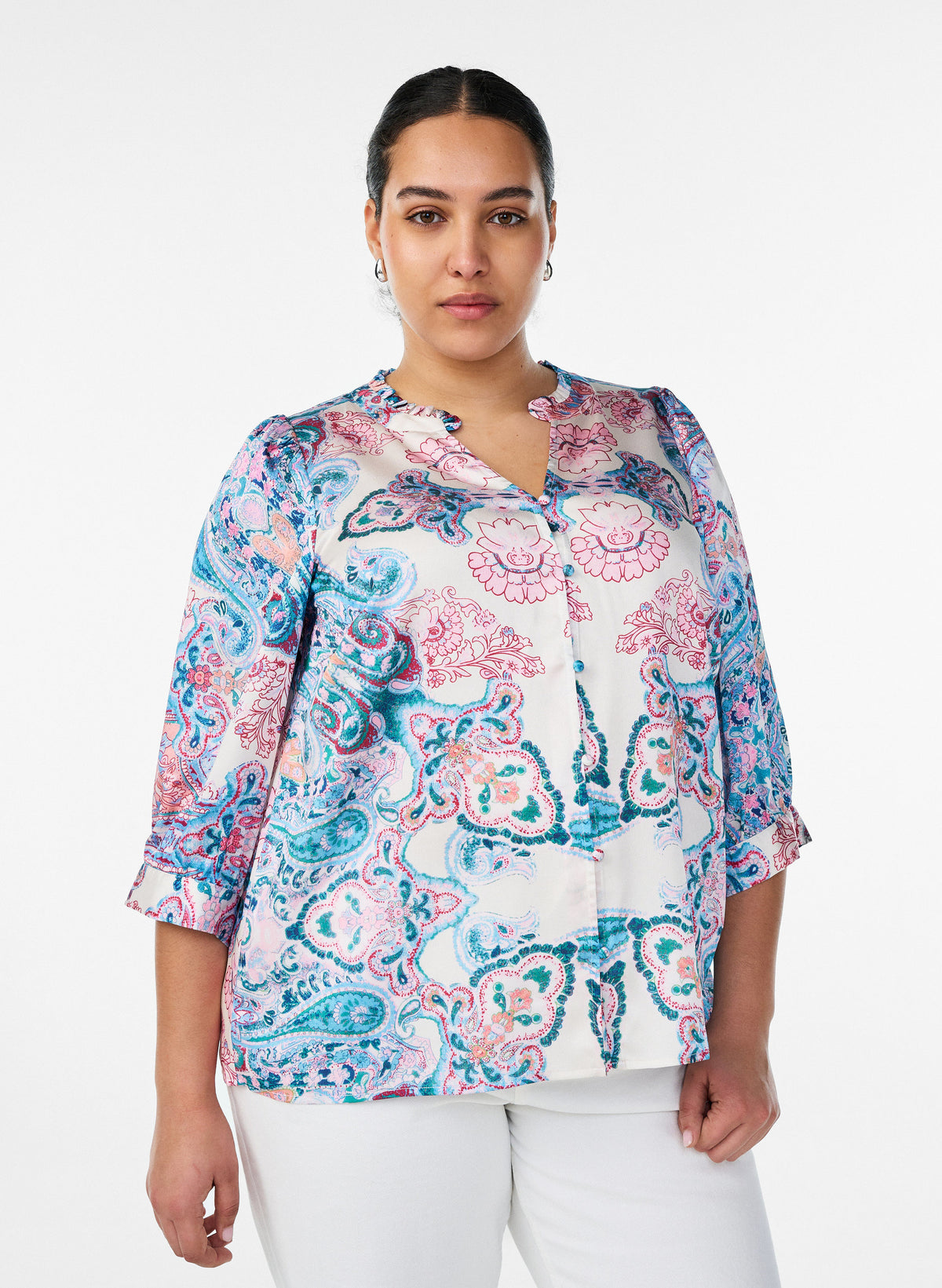 Zizzi Krista Paisley Print Blouse