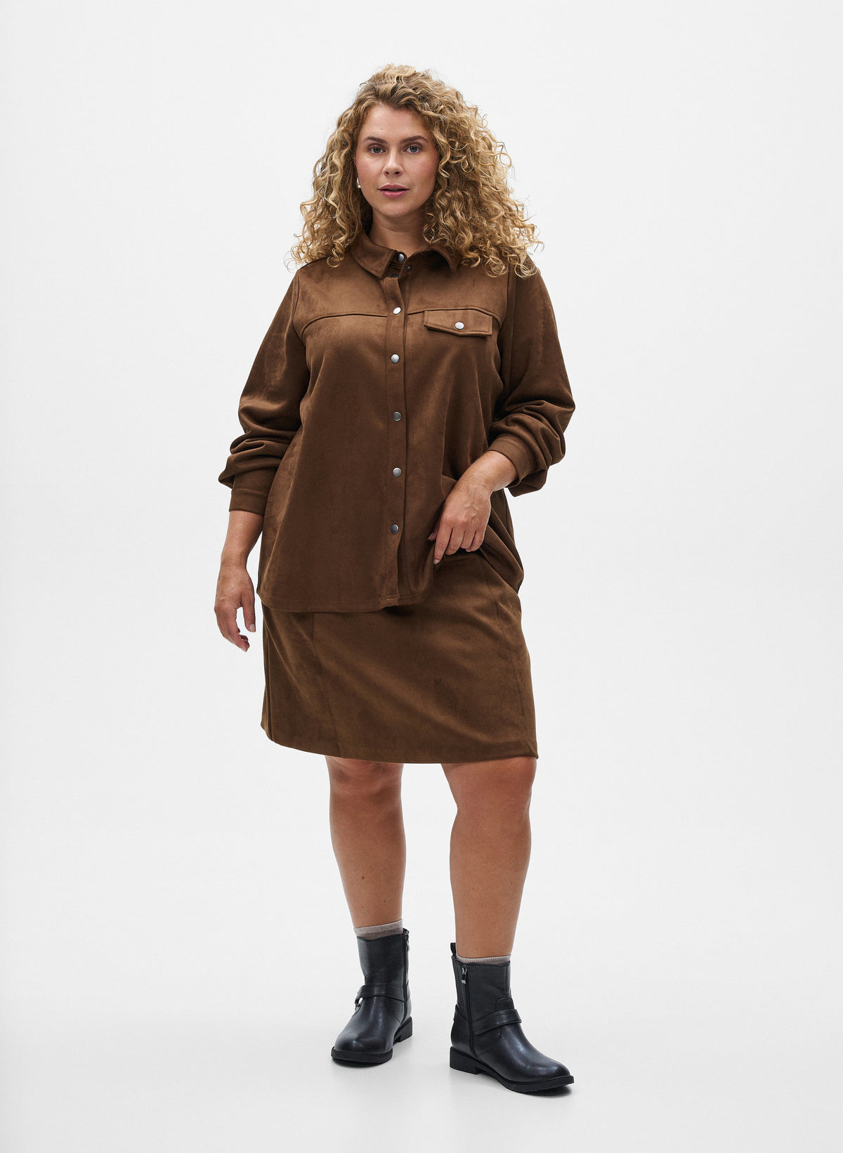 Zizzi Lana Skirt in Brown