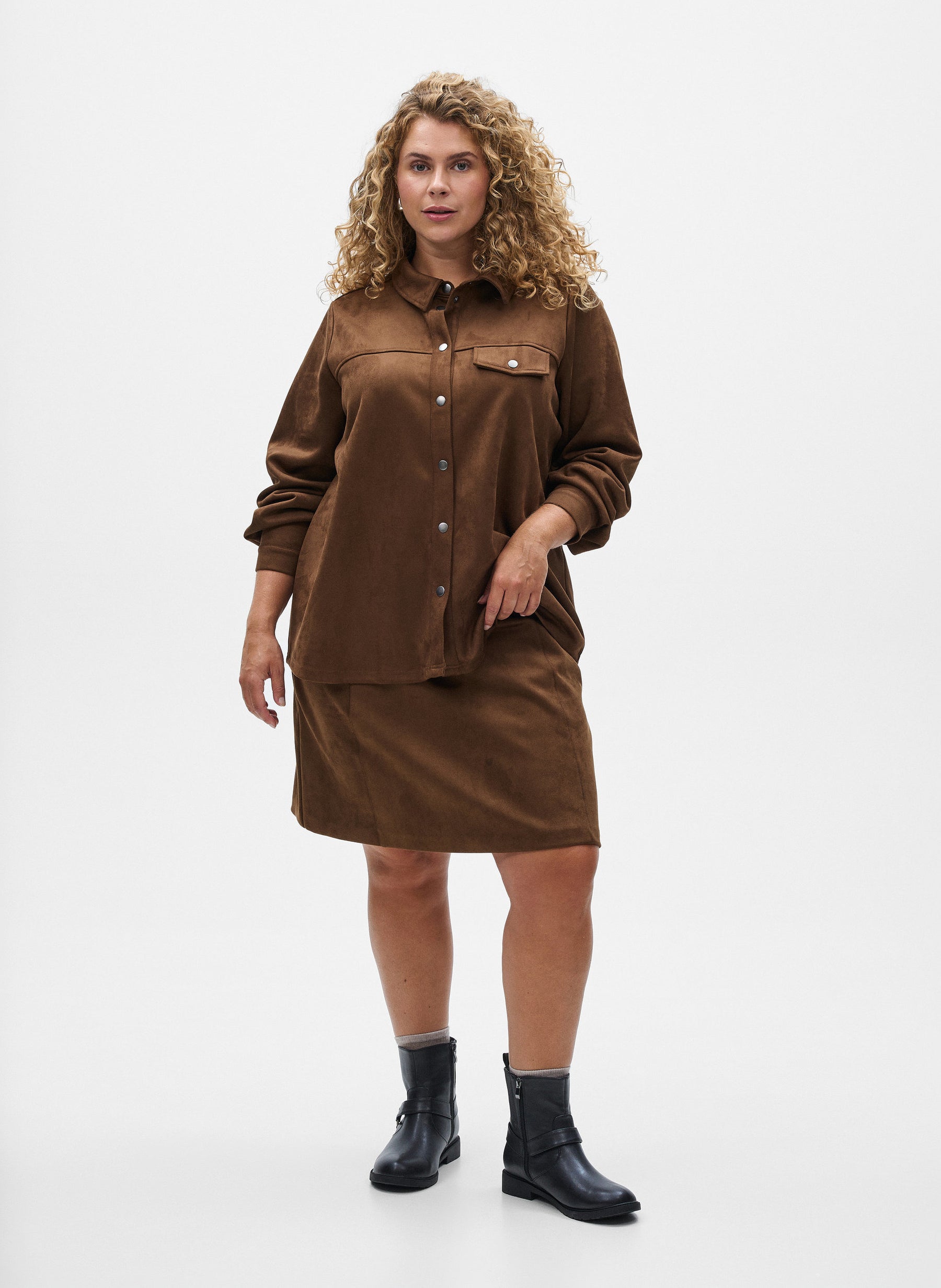 Zizzi Lana Skirt in Brown