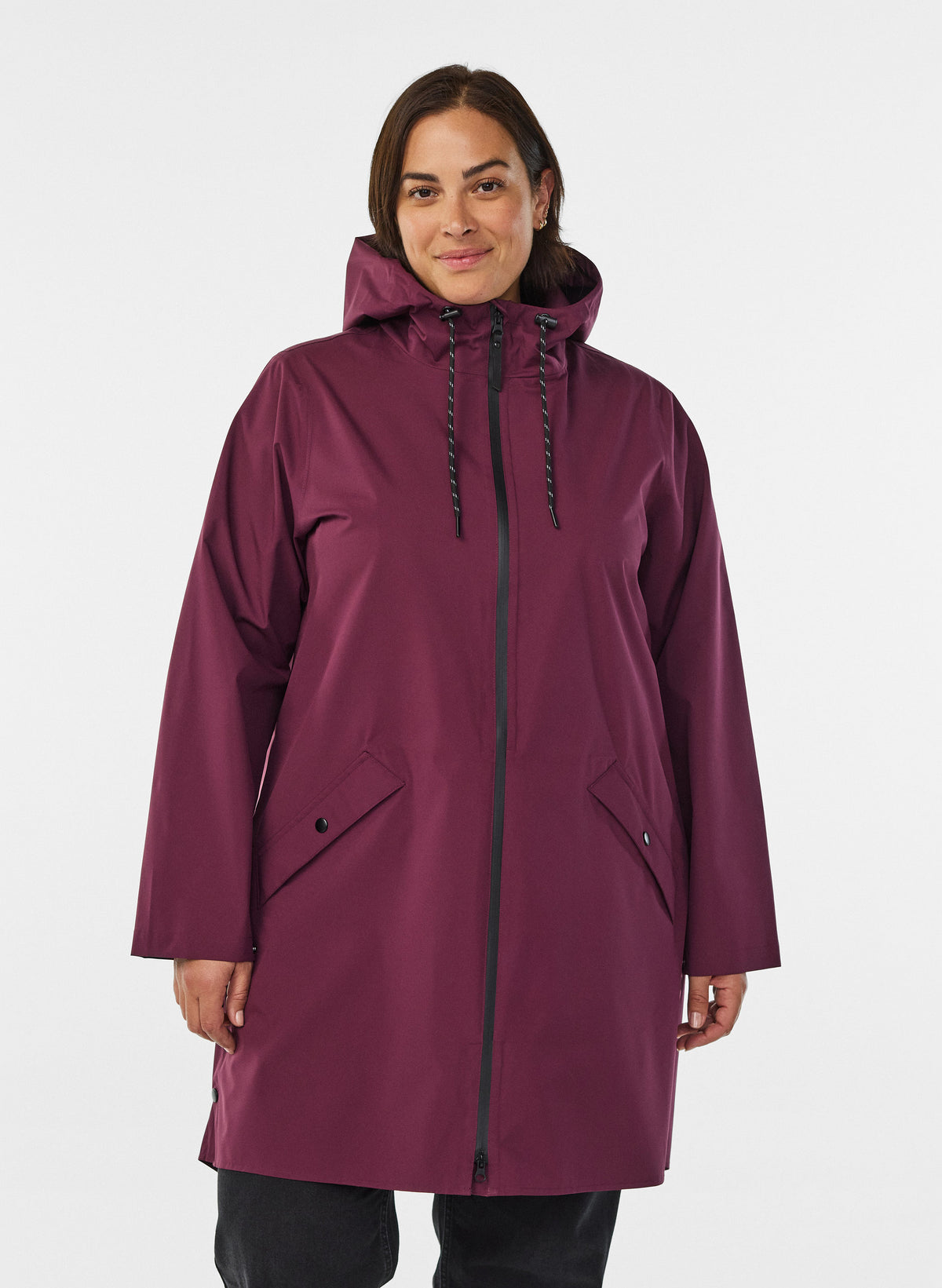 Zizzi Lara Rain Jacket in Fig