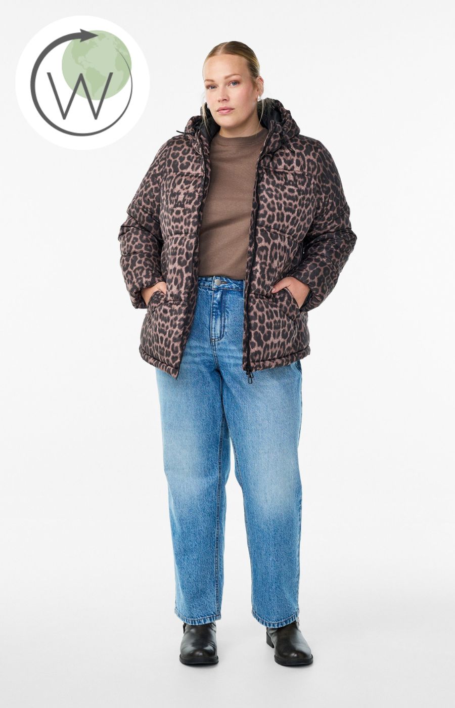 Zizzi Lea Jacket in Leopard Print