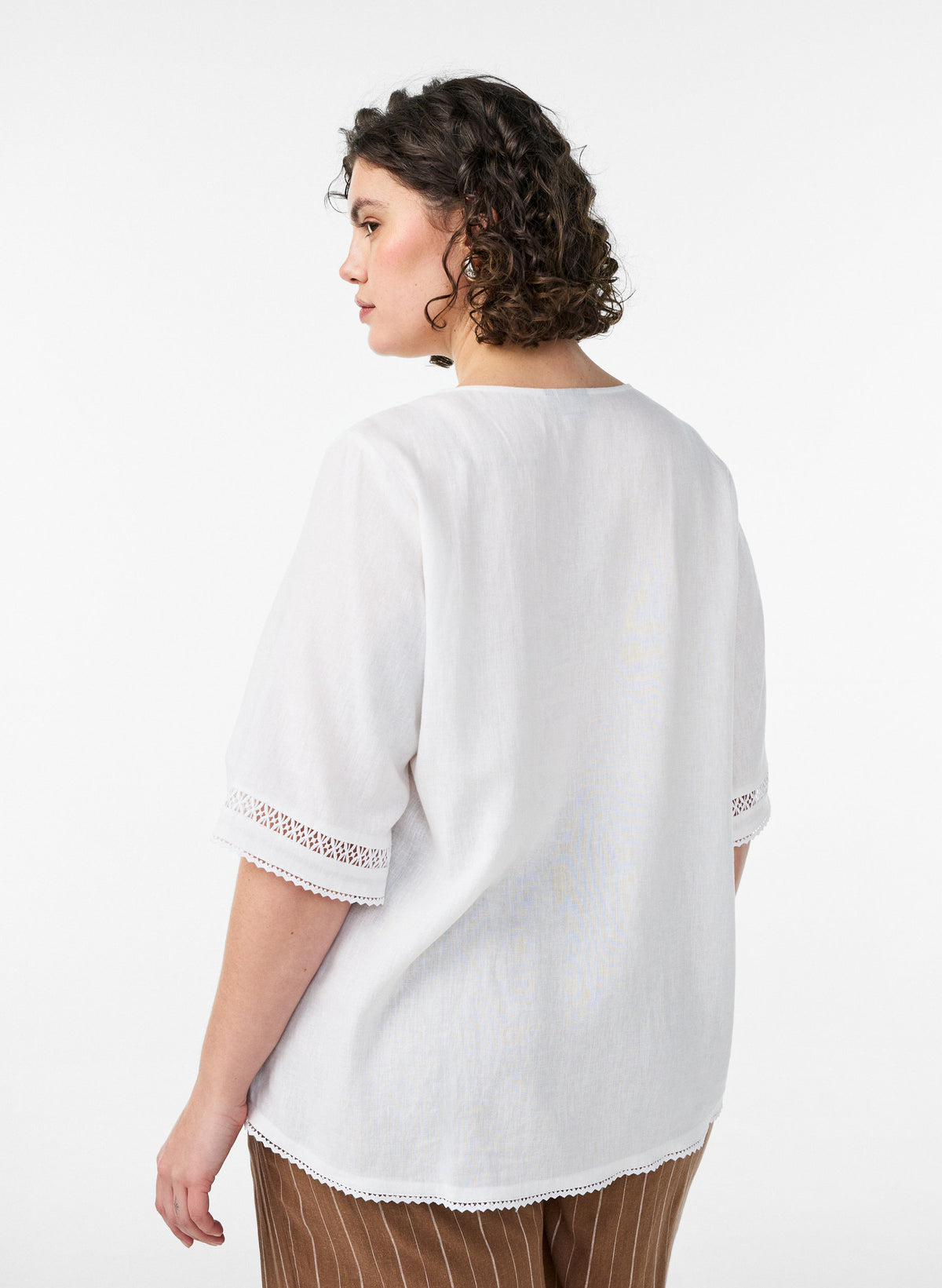 Zizzi Lina Blouse in Whitev