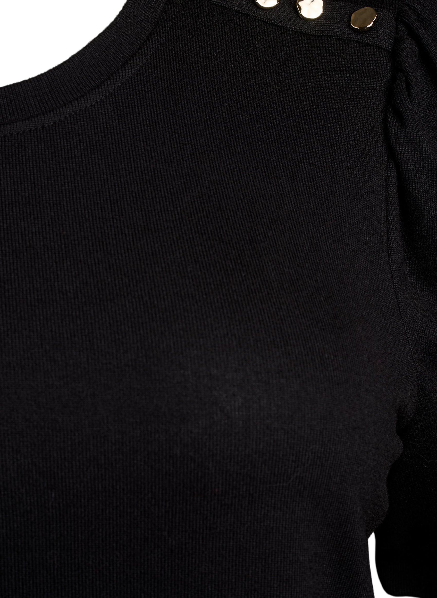 Zizzi Lucca Short Sleeve Jumper in Black