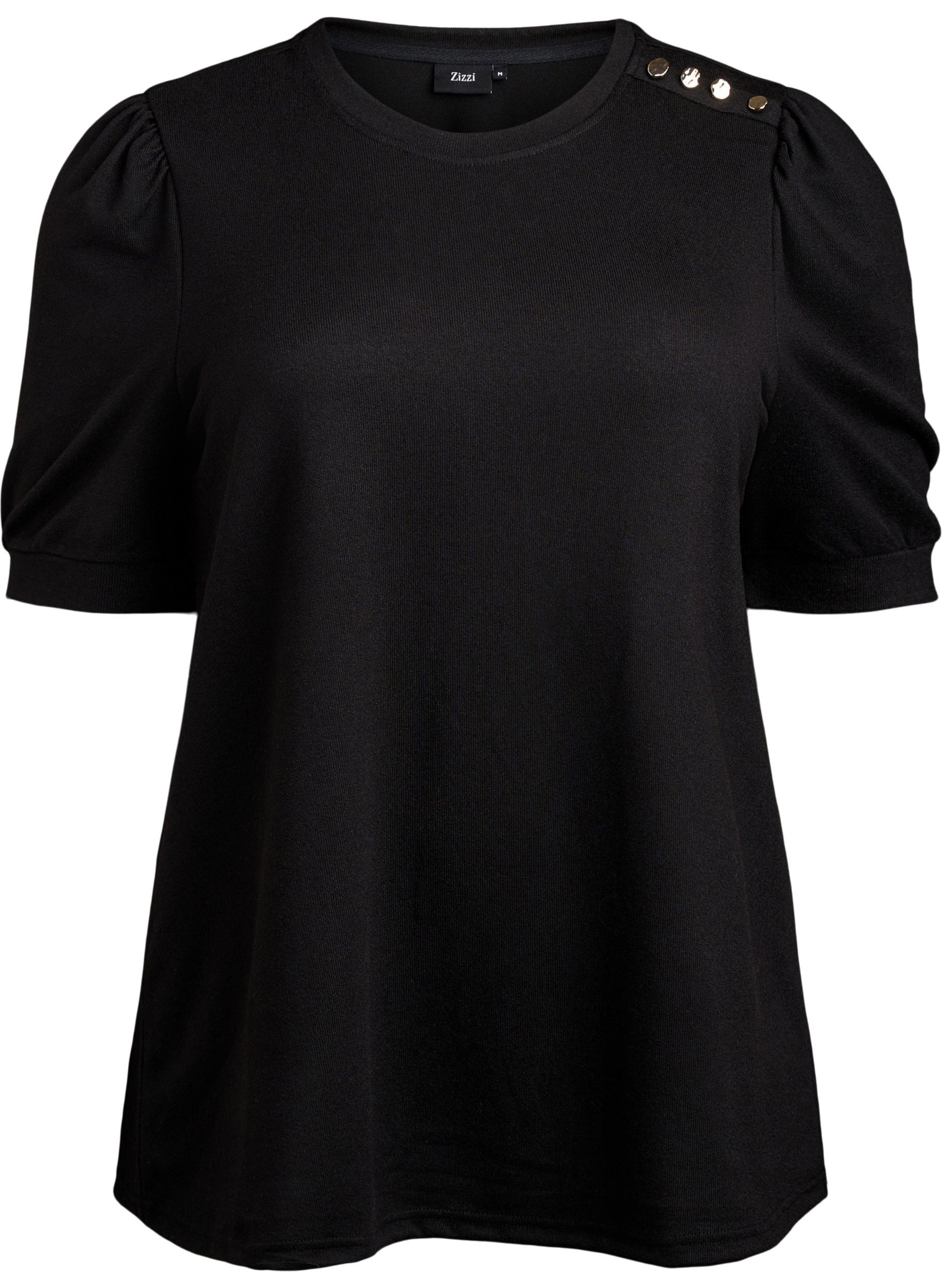 Zizzi Lucca Short Sleeve Jumper in Black