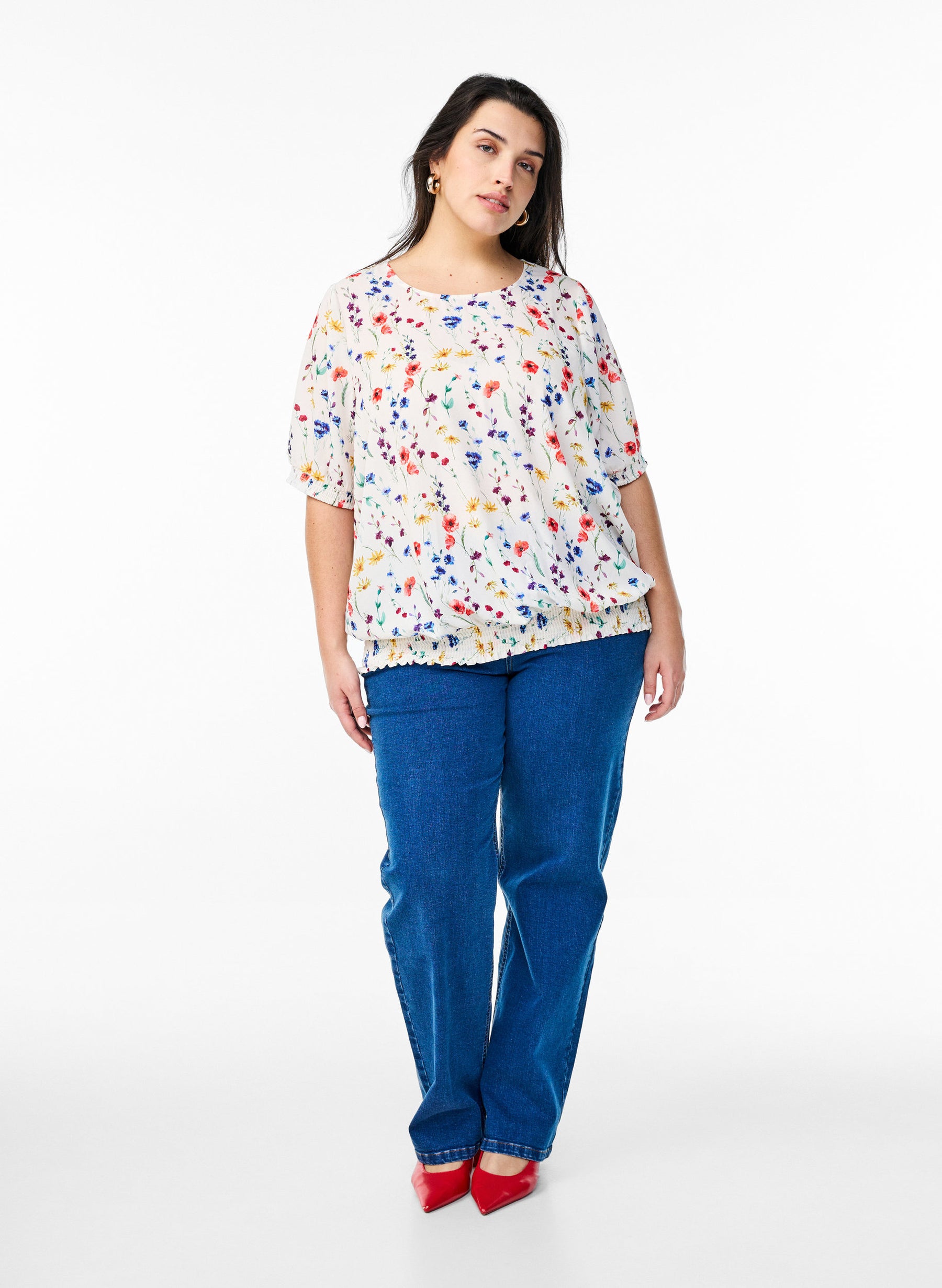 Zizzi Maeve Smocked Blouse