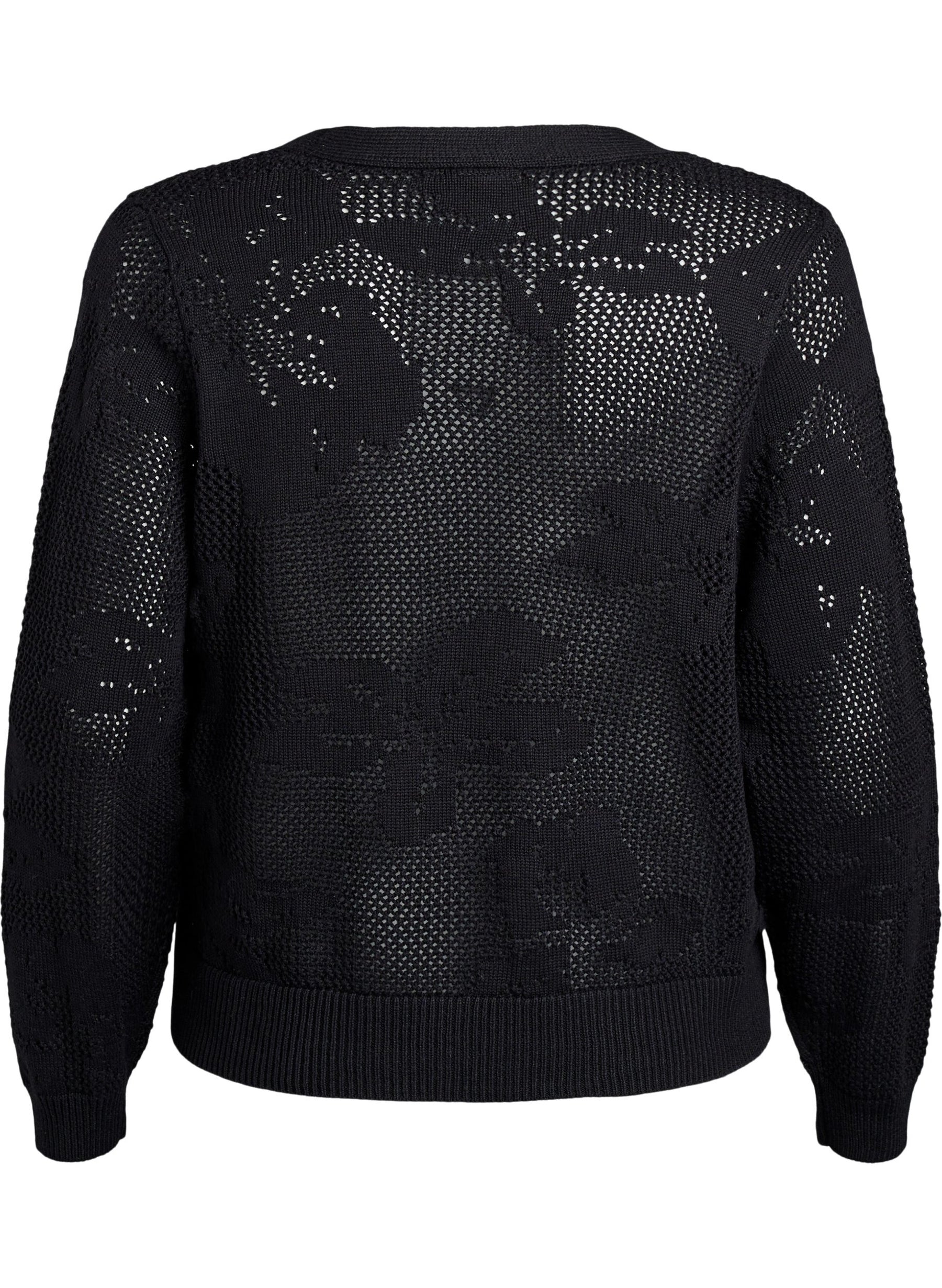 Zizzi Mesha Cardigan in Black