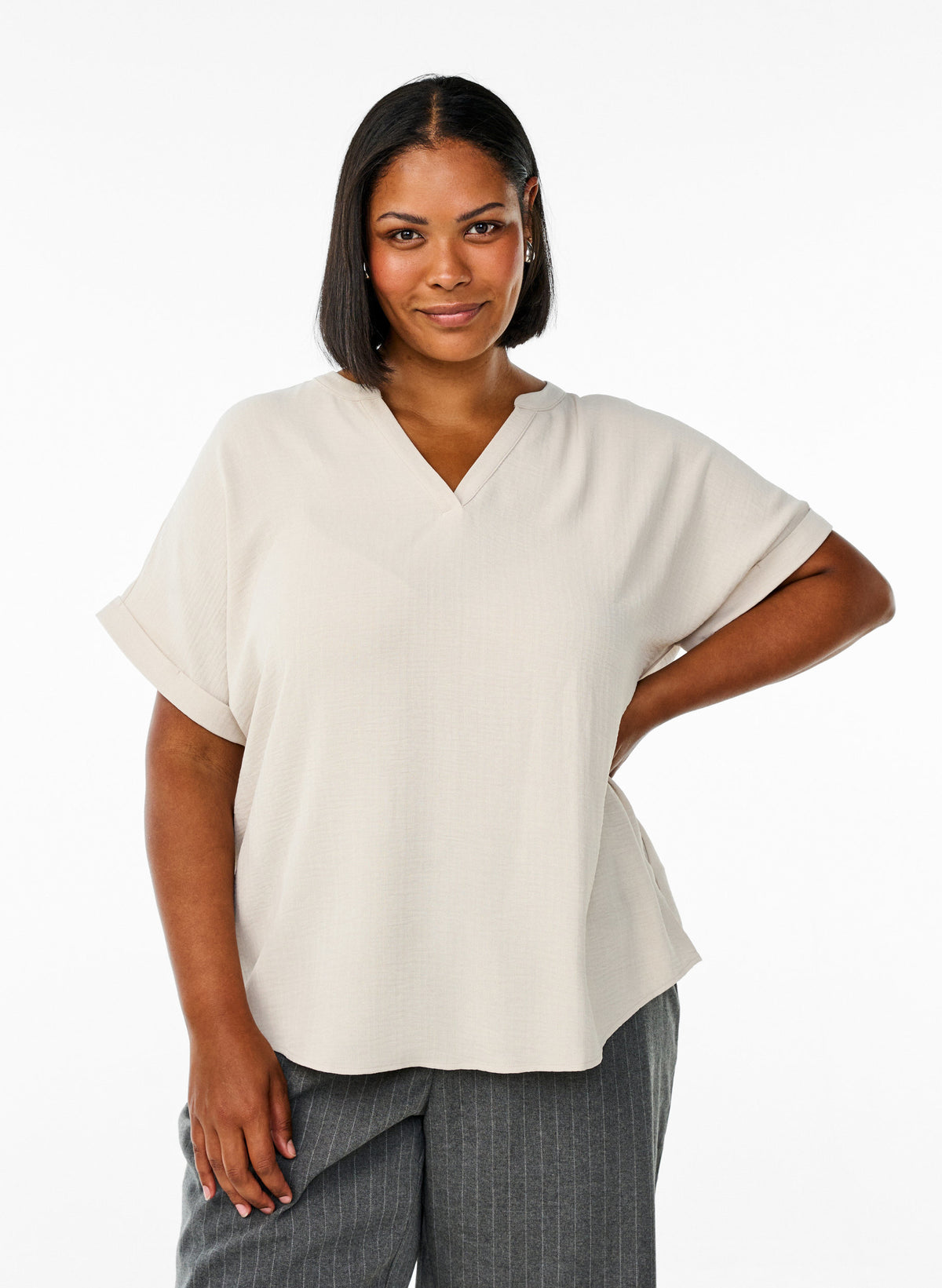 Zizzi Nilla Blouse in Beige