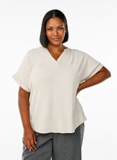 Zizzi Nilla Blouse in Beige