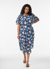 Zizzi Nora Dress in Floral Navy