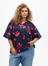 Zizzi Rosalia Blouse in Navy