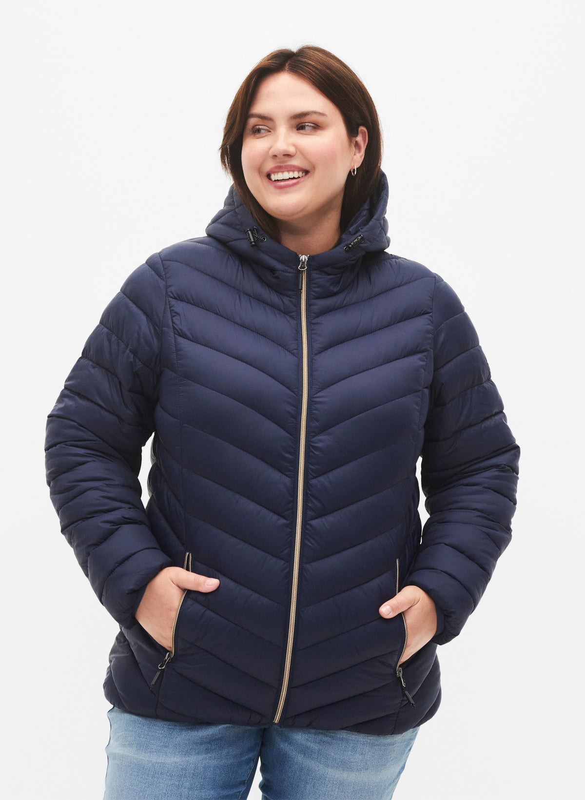 Zizzi Sally Lightweight Jacket in Navy