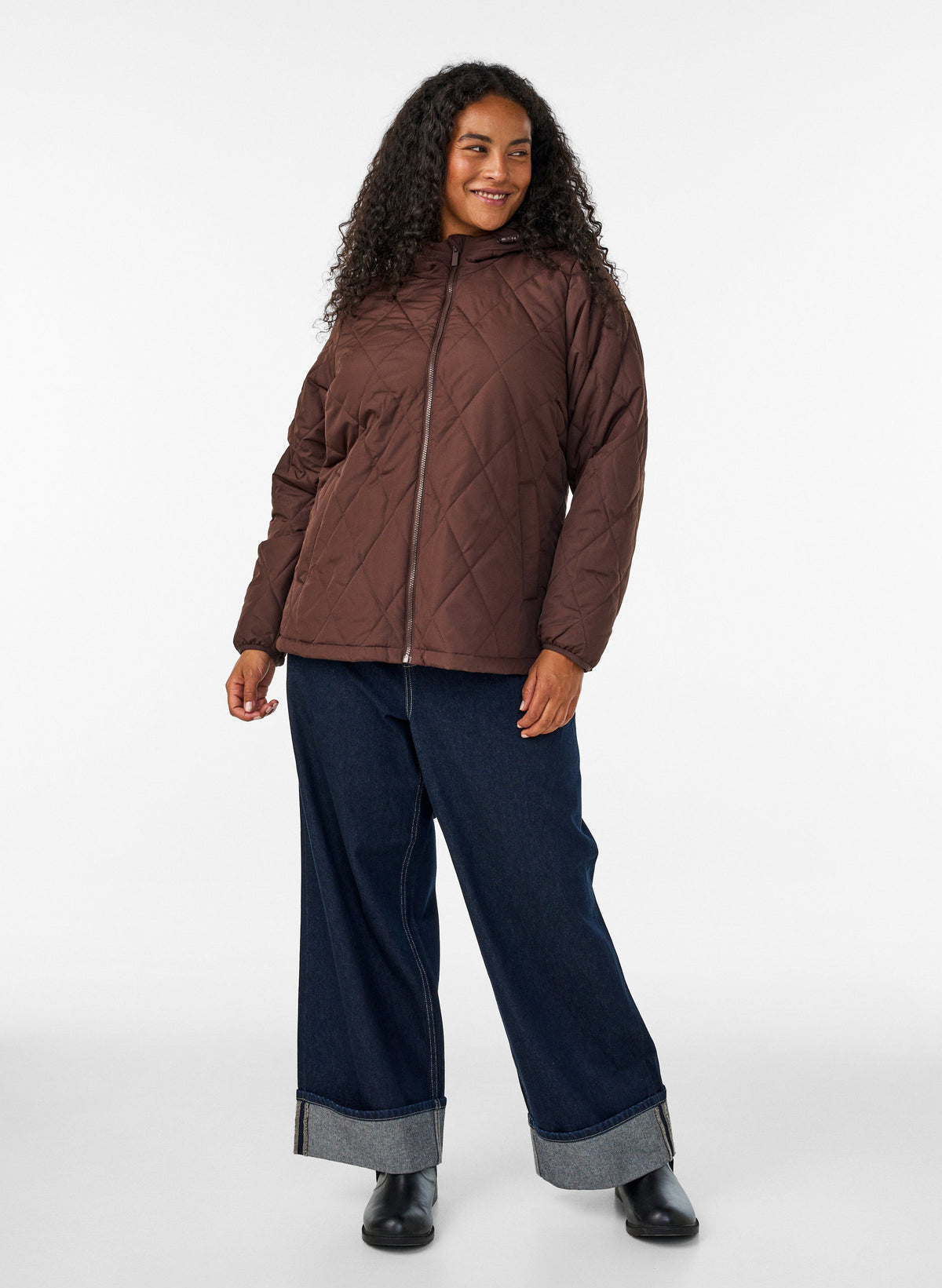 Zizzi Shanghai Jacket in Coffee Bean