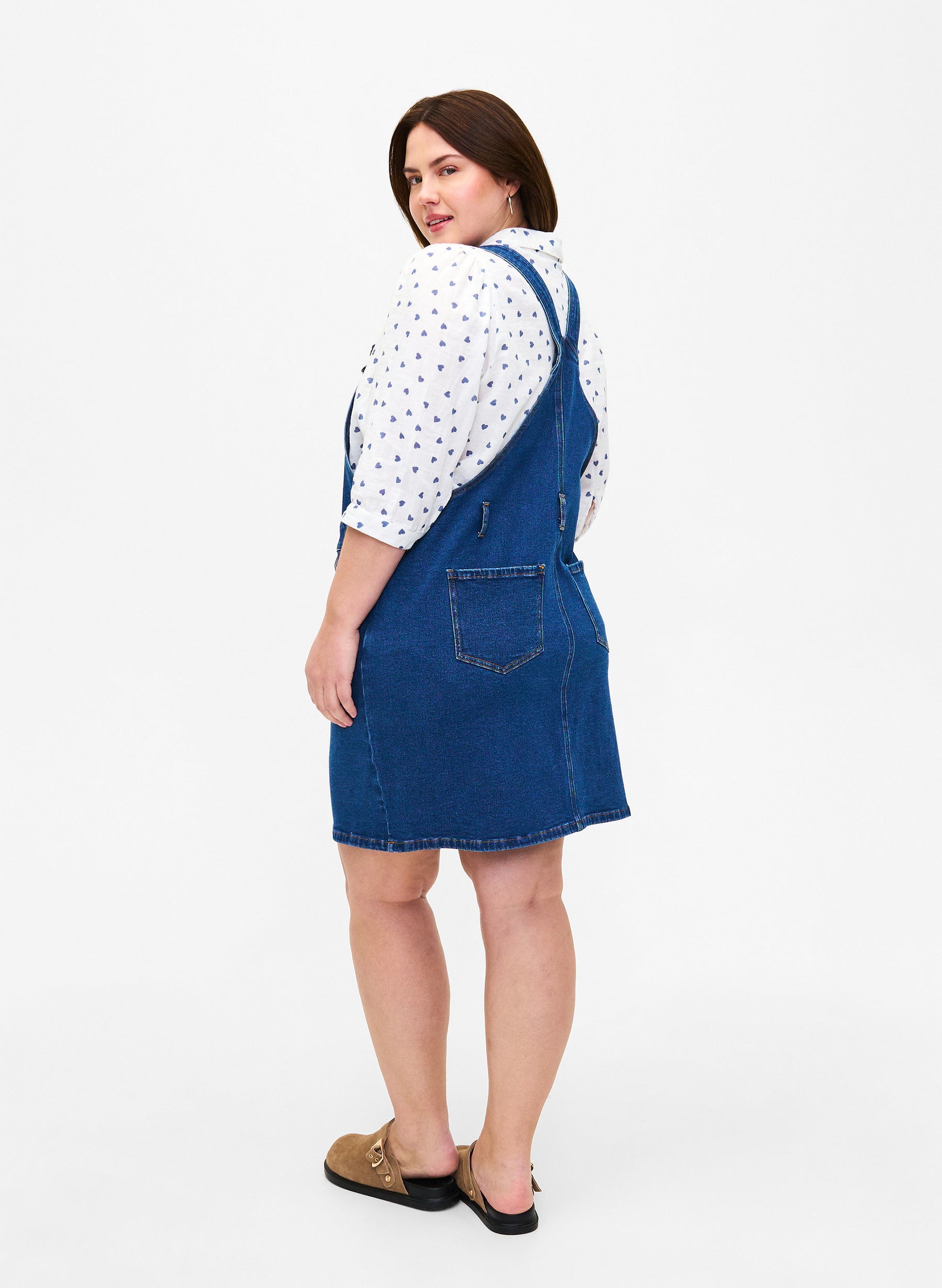 Zizzi Silja Dress in Dark Blue Denim