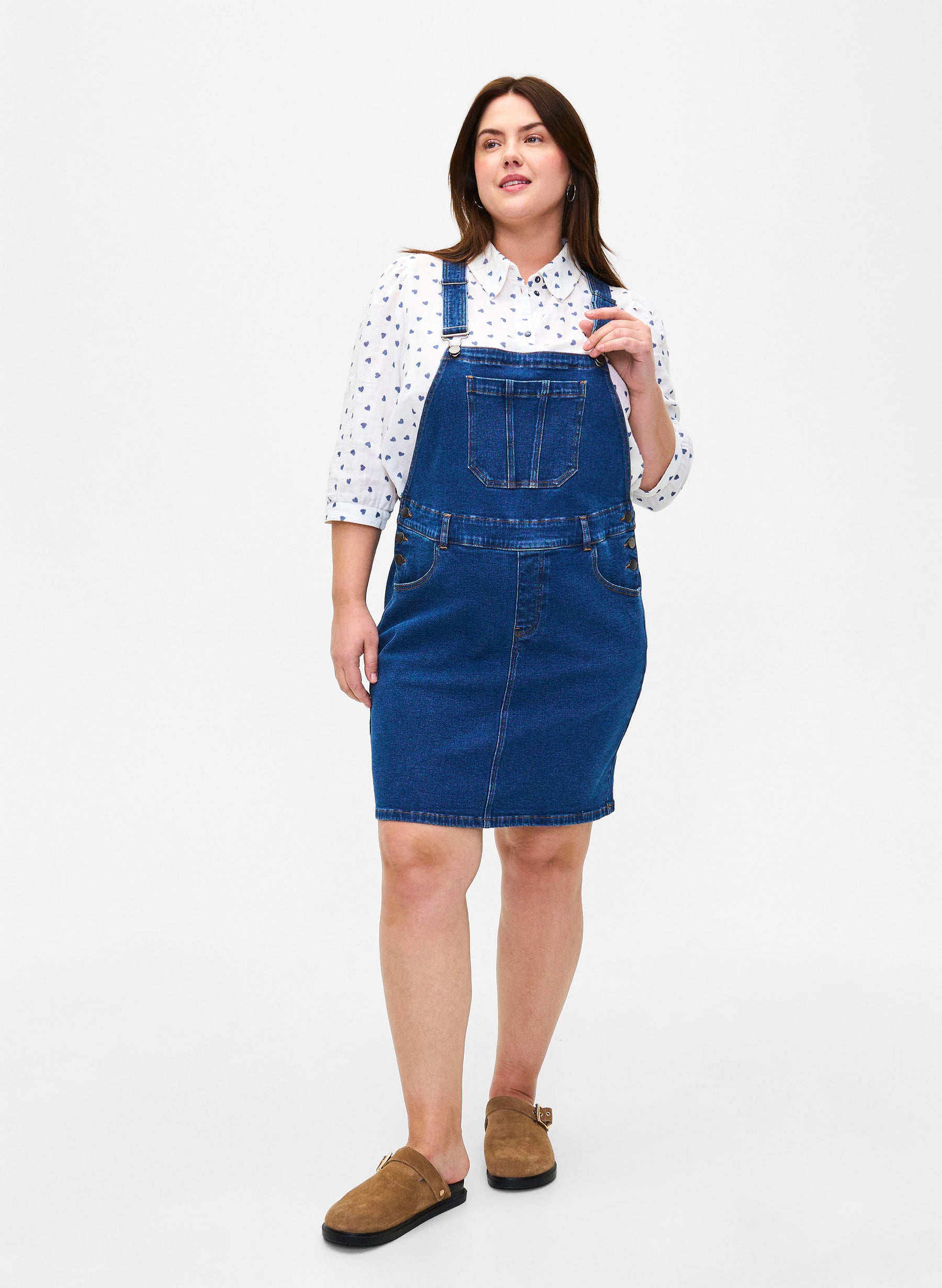 Zizzi Silja Dress in Dark Blue Denim