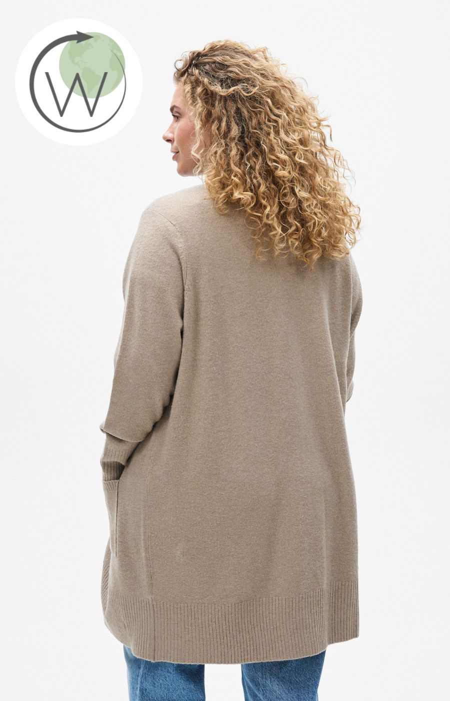 Zizzi Sunny Cardigan in Beige